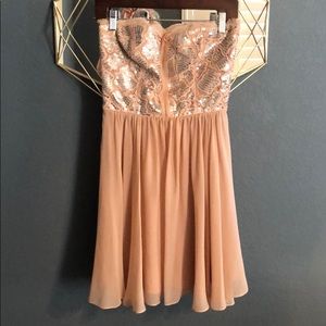 Rebecca Taylor Silk Strapless Sequin Dress